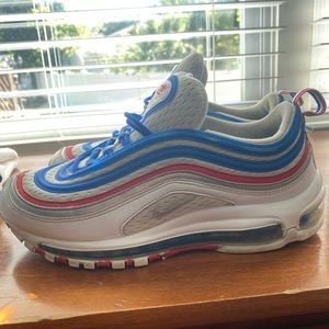 men airmax 97s game royal metallic university red